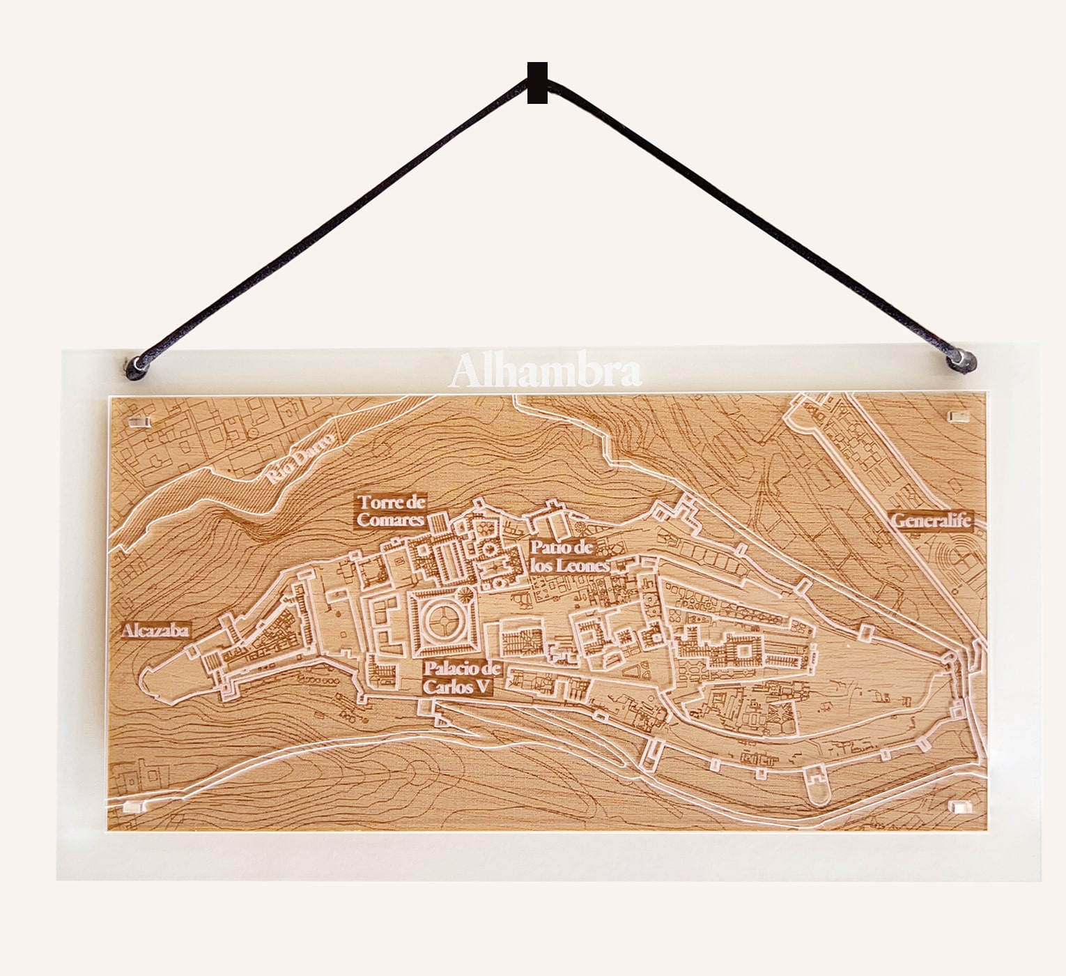 Plano de la ciudad de la Alhambra de madera