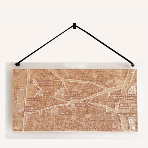 Plano de la ciudad de Madrid de madera