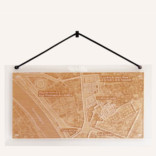 Plano de la ciudad de Sevilla de madera